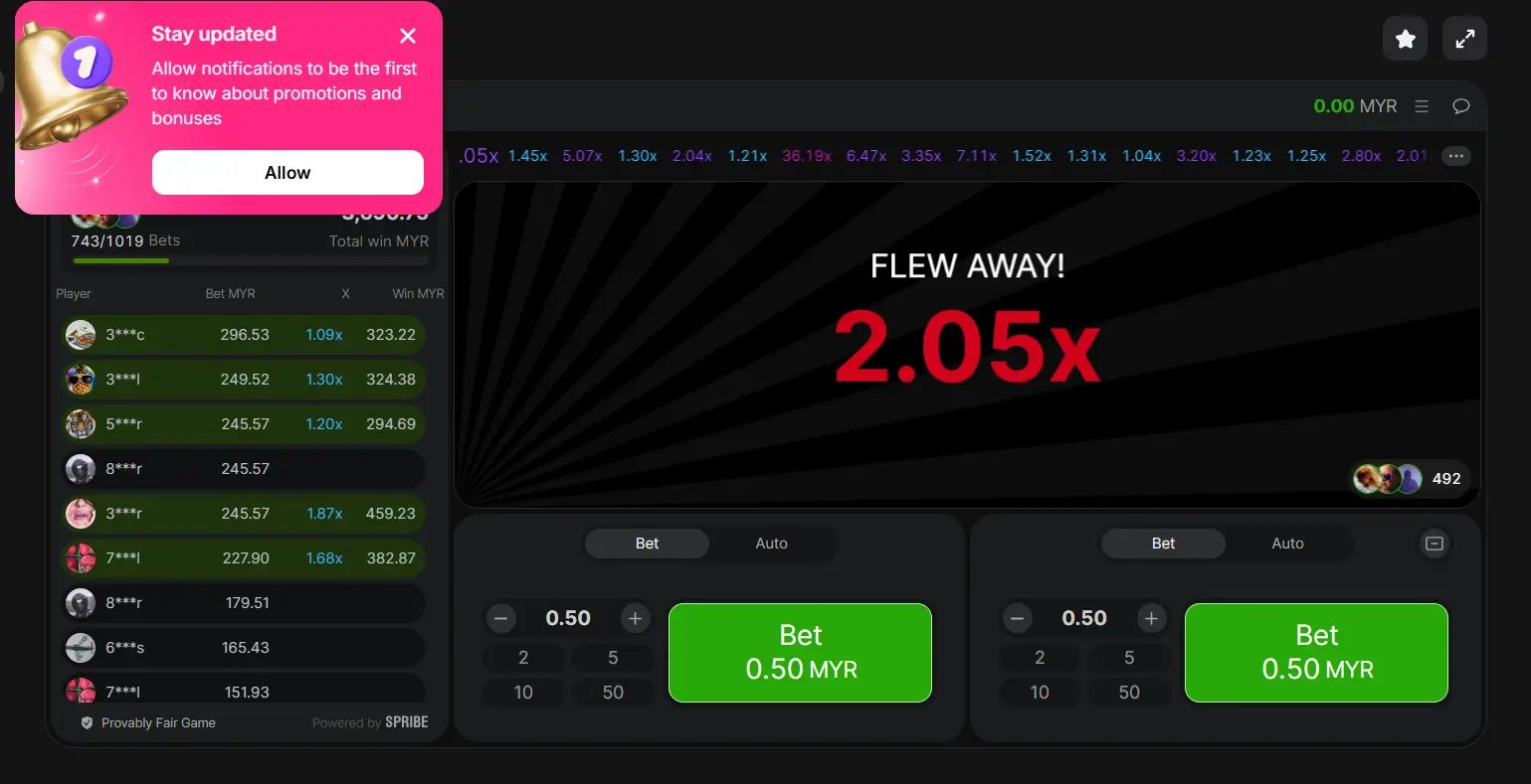 High-Stakes Mode Aviator Interface